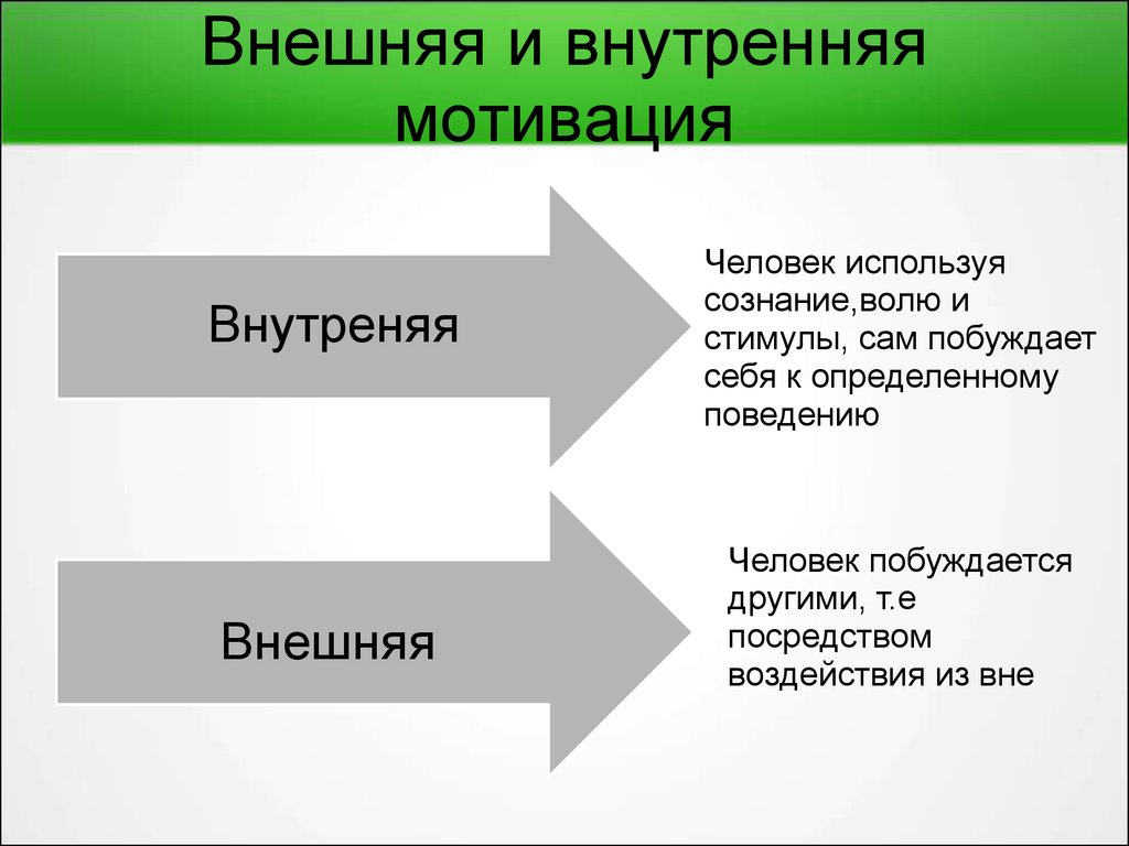 Виды мотивации: внутренняя, определение, внешняя, классификация мотивов в психологии, понятие, формы, уровни