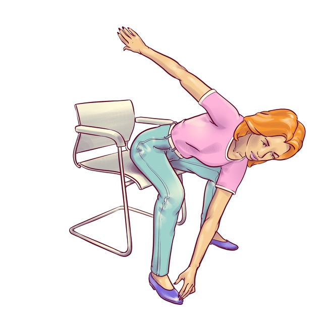 Комплекс упражнений для пресса и похудения на стуле при работе в офисе, сидячем образе жизни
