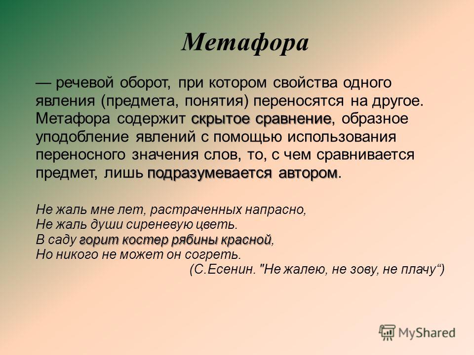 50 примеров метафор - энциклопедия - 2022