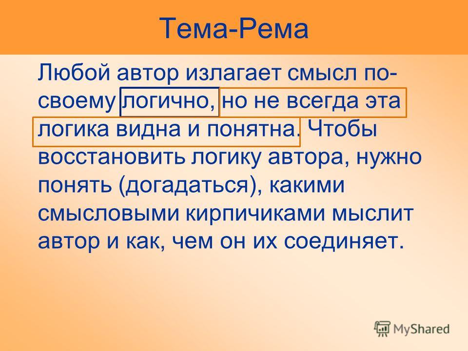 Что нужно автору. Тема и Рема. Тема Рема в английском. Тема и Рема в русском. Тема и Рема примеры.